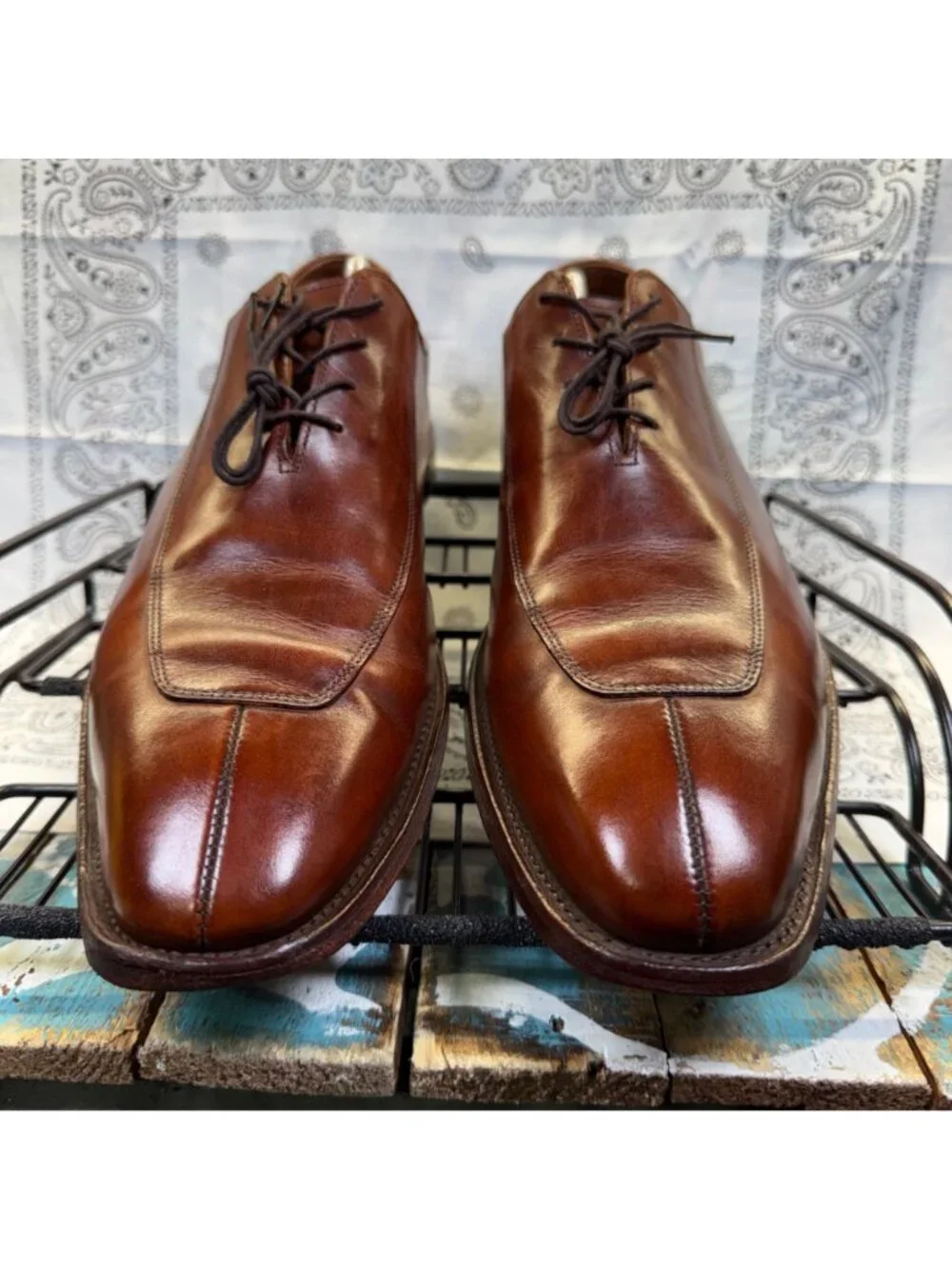 Allen Edmonds Berkely Split Toe Brown Leather Oxfords Men's Size 13B